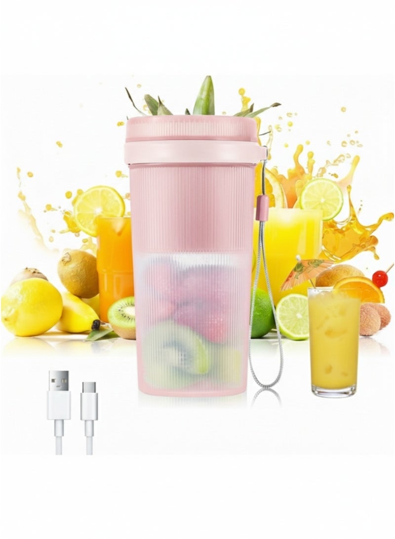 300ml Portable Mini Personal Blender – USB Rechargeable Juicer Blender, 6 Stainless Steel Blades for Kitchen, Home, Travel, Office, and Sports, One-Button Operation, Ideal for Smoothies, Protein Shakes, and Baby Food - Image 1